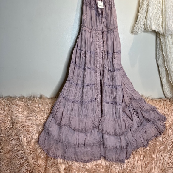 Free People Dolly Bodysuit lace crochet maxi Dress - Picture 5 of 9